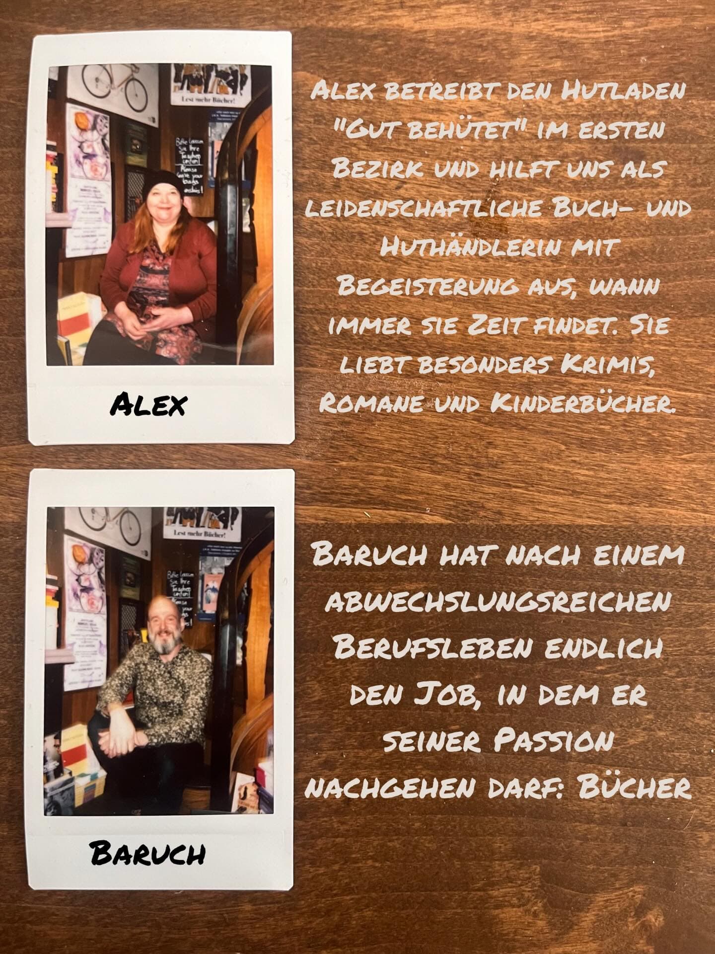 Team-Polaroids von Alex und Baruch